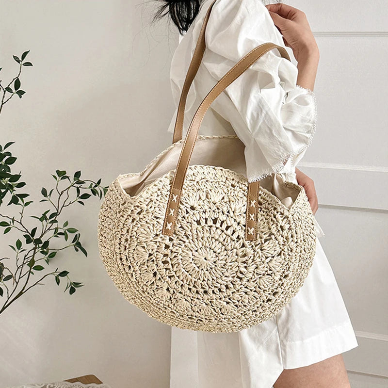 Sac de Plage Paille Rond Vacation