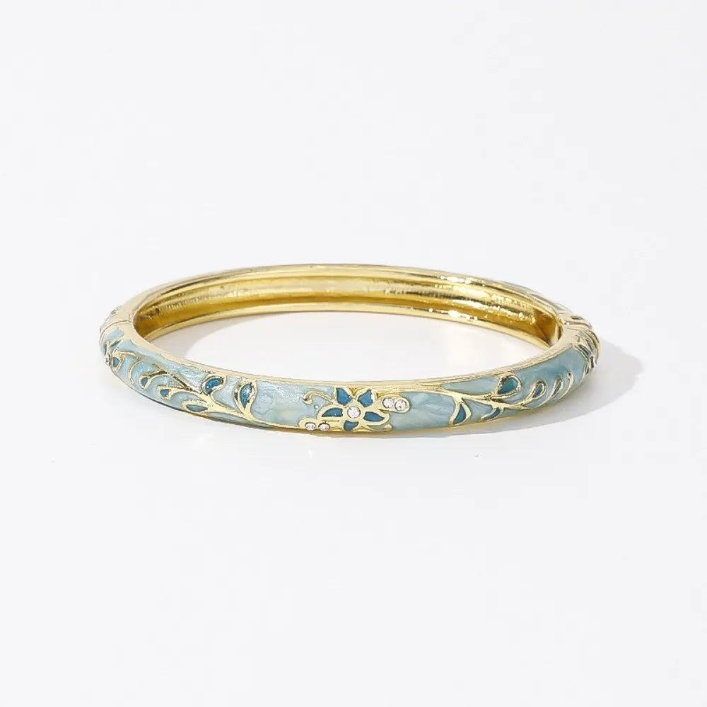 Bracelet Jonc Émail Cloisonné Artisanal - Fleurs Ethniques | 11 Styles