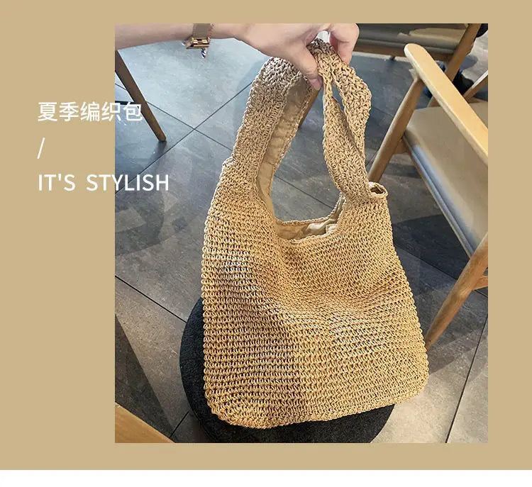 Sac Tote Paille Français Vacances