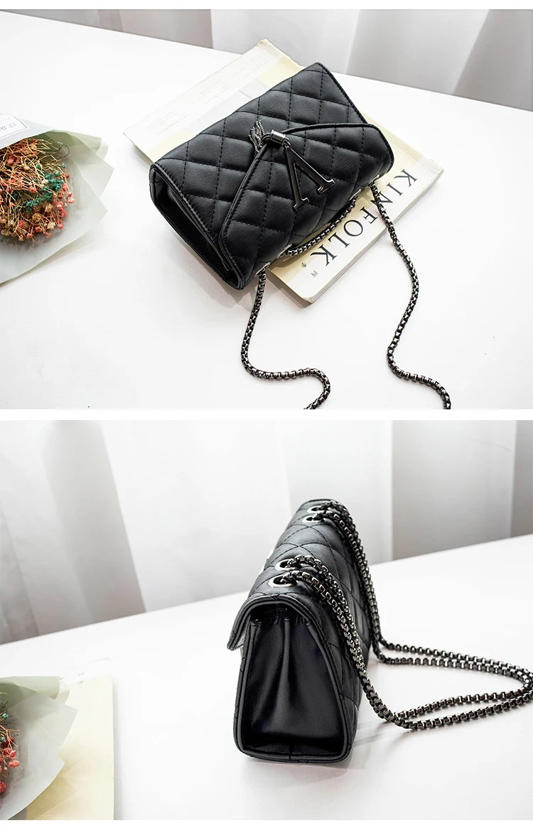 Sac Bandoulière Cuir Matelassé Chaîne