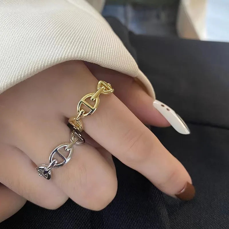 Ins Fashion Design Sense Gentle Style Minimalist Style charm Multi-layer Personalized Design Ring Versatile for Girlfriends Ring