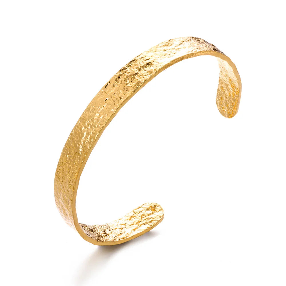 Bracelet Jonc Fleur Acier Doré