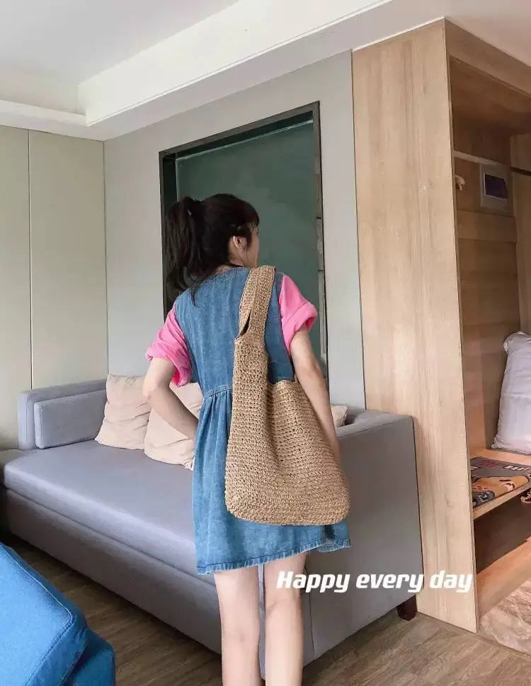 Sac Tote Paille Français Vacances