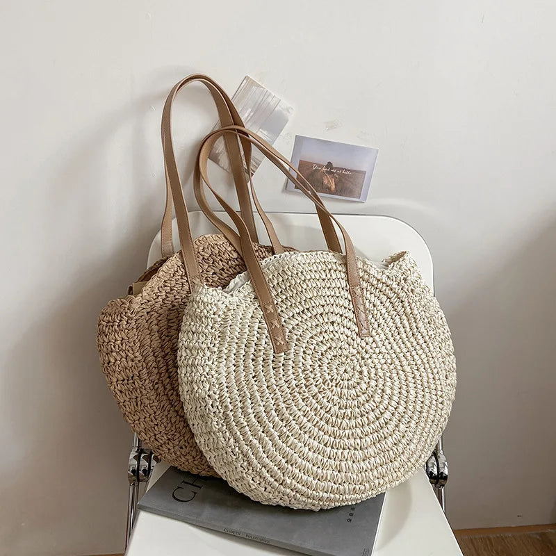 Sac de Plage Paille Rond Vacation