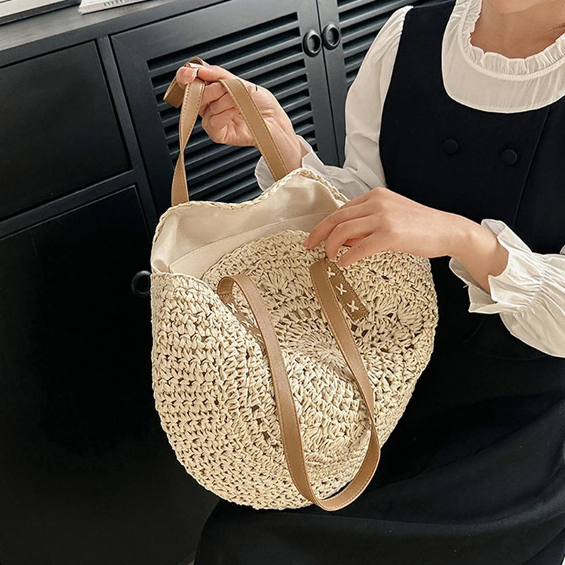 Sac de Plage Paille Rond Vacation