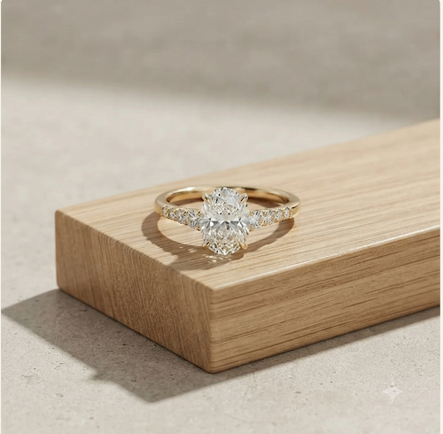Bague Alliance Ovale Zircone - Doré | Style Éternité