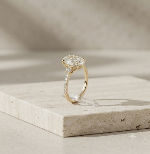 Bague Alliance Ovale Zircone - Doré | Style Éternité