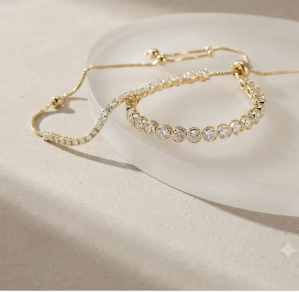 Bracelet Jonc Vague Strass Cristal - Ajustable | Fashion Luxe